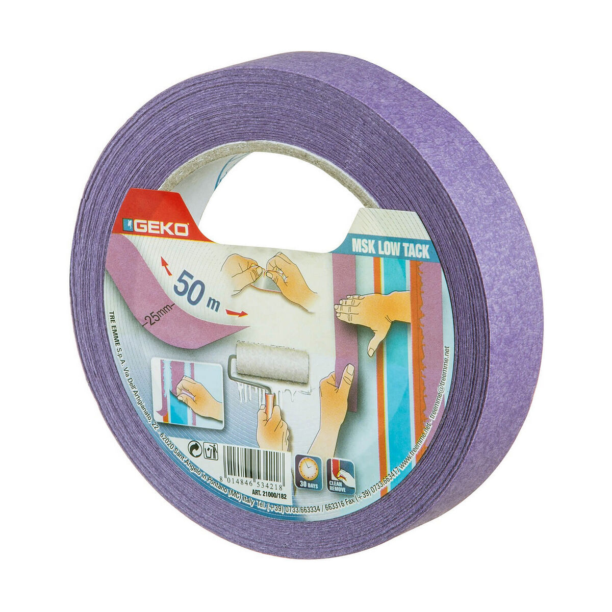 Fita Adesiva Geko Violeta Papel 25 mm x 50 m