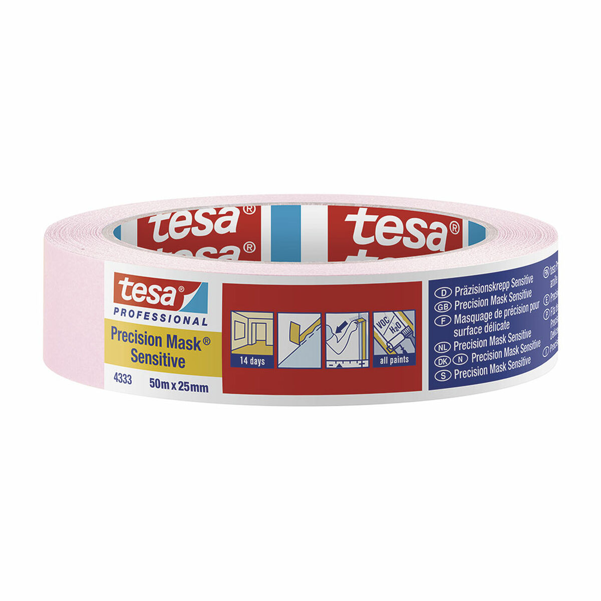 Fita Adesiva TESA Precision mask sensitive Cor de Rosa (50 m x 25 mm)
