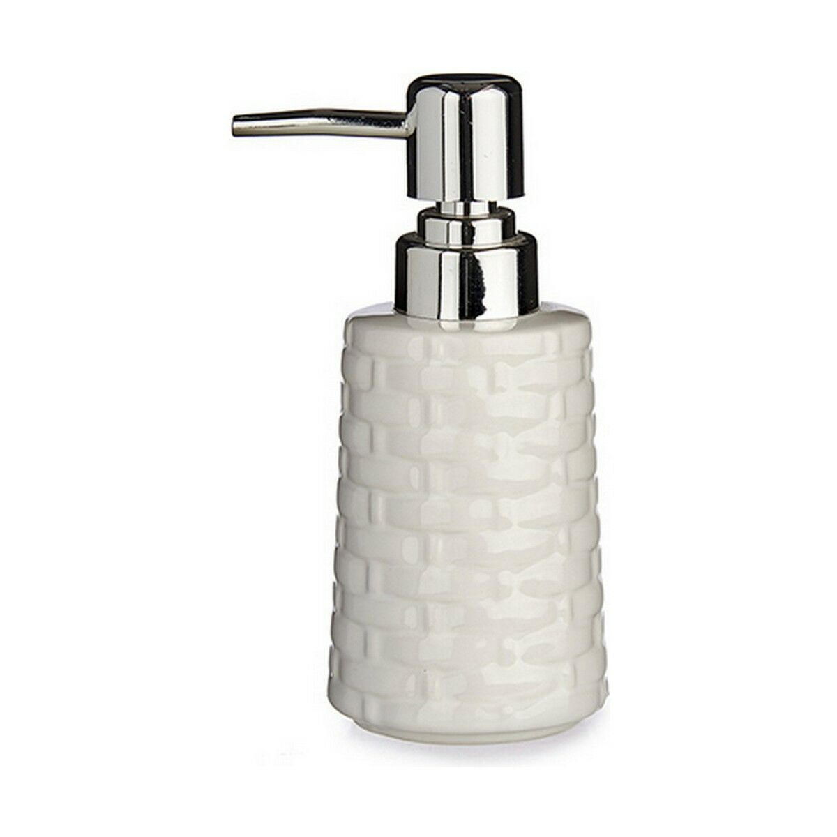 Dispensador de Sabão Berilo Branco Prateado Cerâmica 150 ml (6 Unidades)