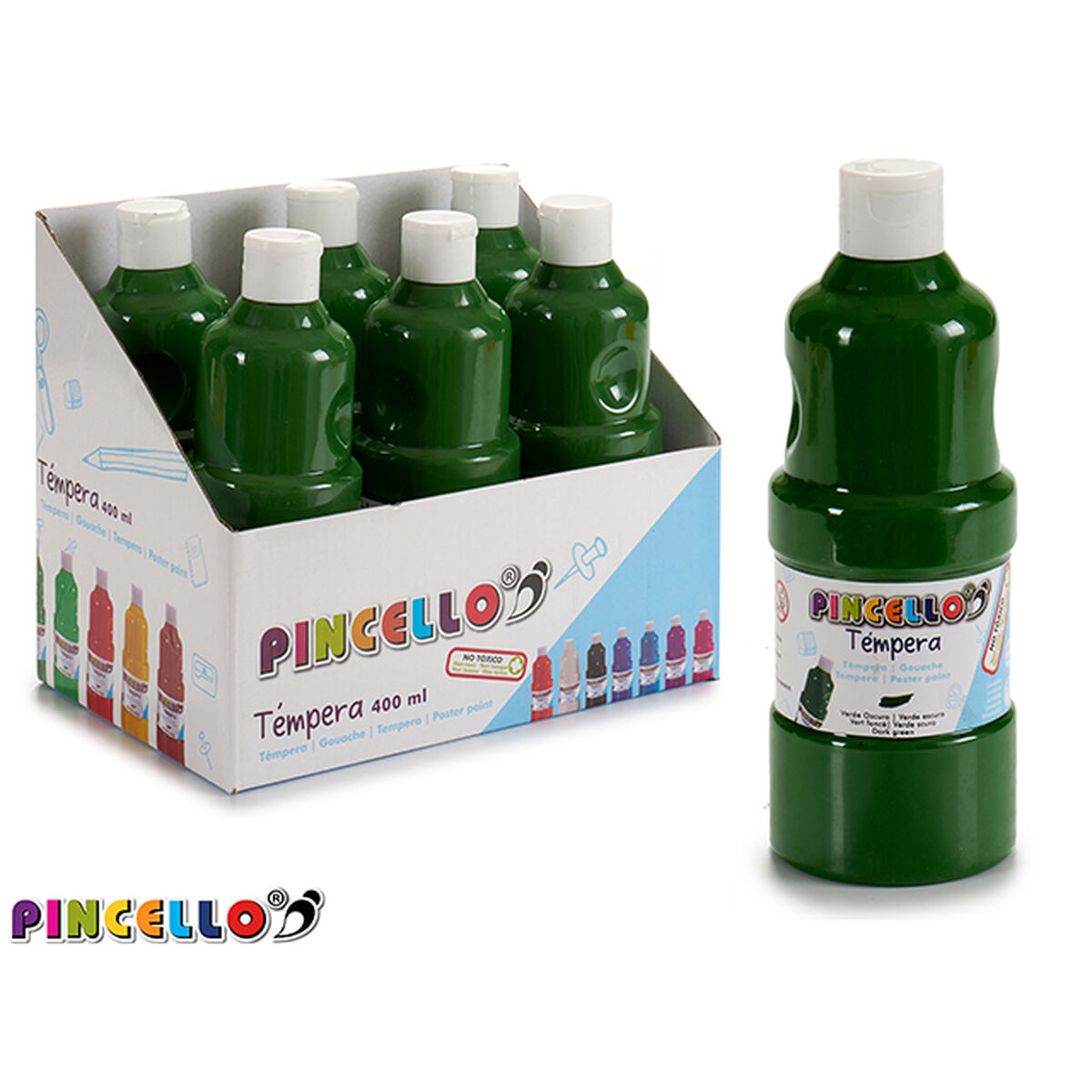 Têmperas Pincello Verde-escuro 400 ml (6 Unidades)