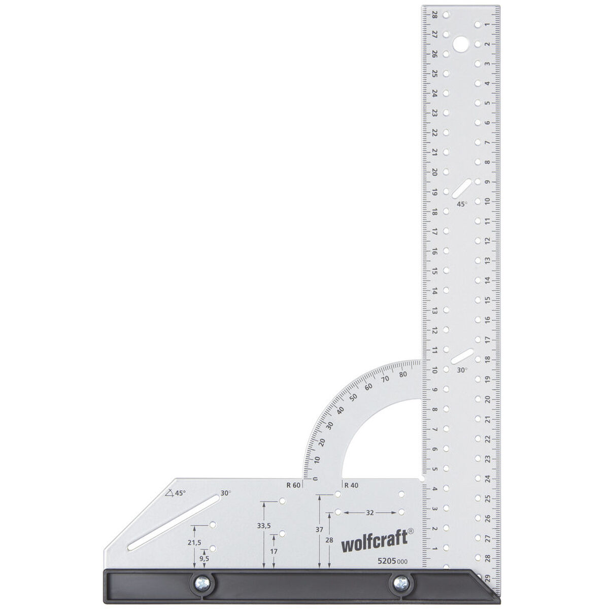 Esquadro de canto Wolfcraft 5205000 Aço 200 x 300 mm Cinzento