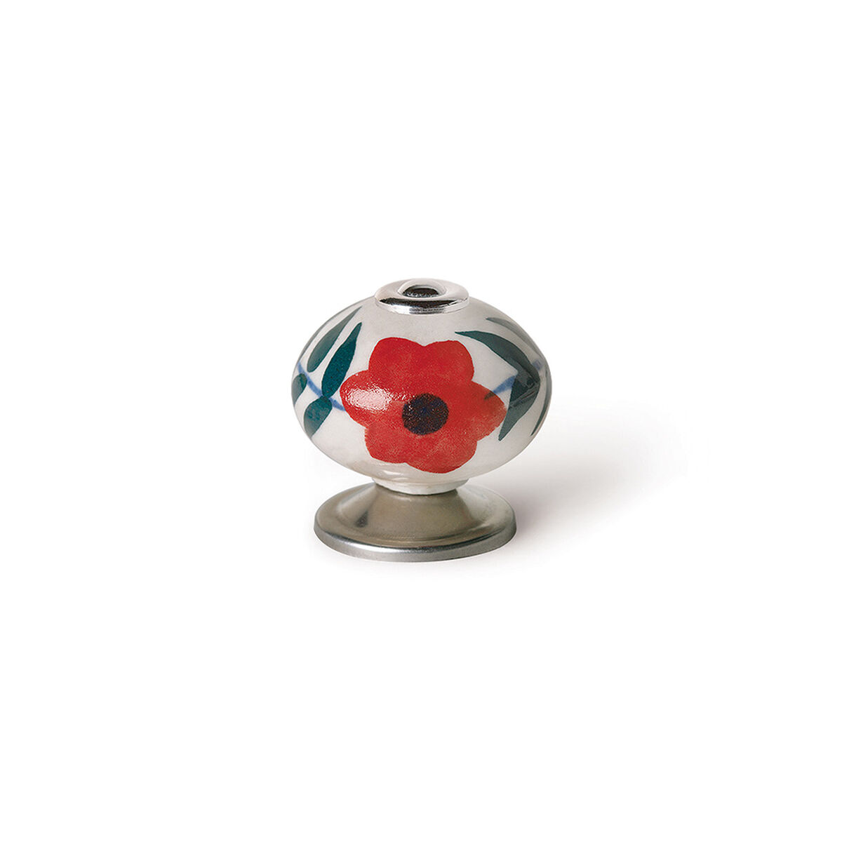 Manípulo Rei e500 Vermelho Metal Flor Ø 40 x 36 mm 4 Peças