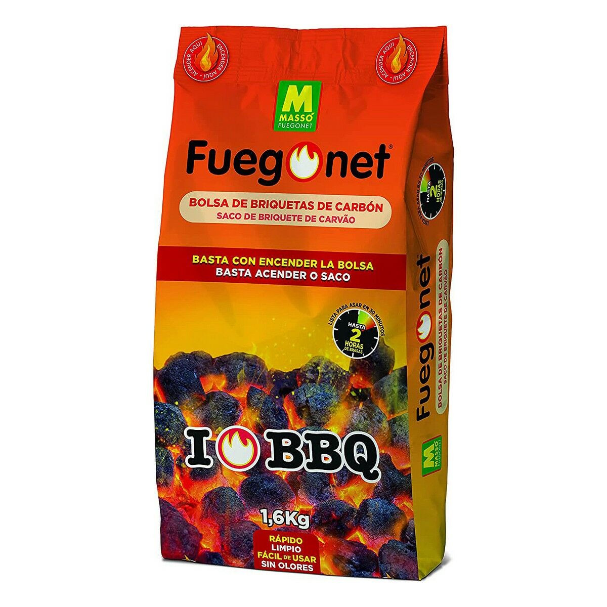 Carvão Massó Mala instantânea 1,5 Kg