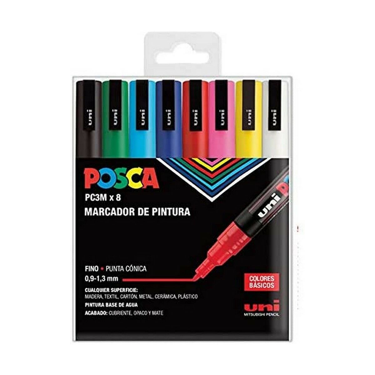 Conjunto de Marcadores Uni-Ball Ponta fina 0,9 mm Multicolor