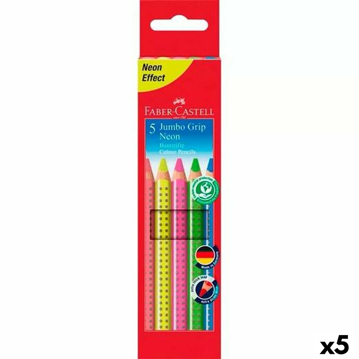 Lápis de cores Faber-Castell Neon Multicolor (5 Unidades)