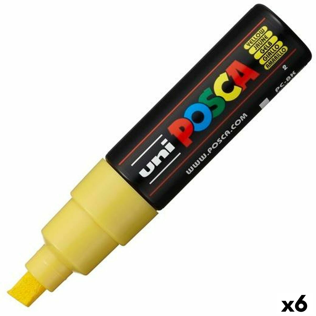 Rotuladores POSCA PC-8K Amarelo (6 Unidades)