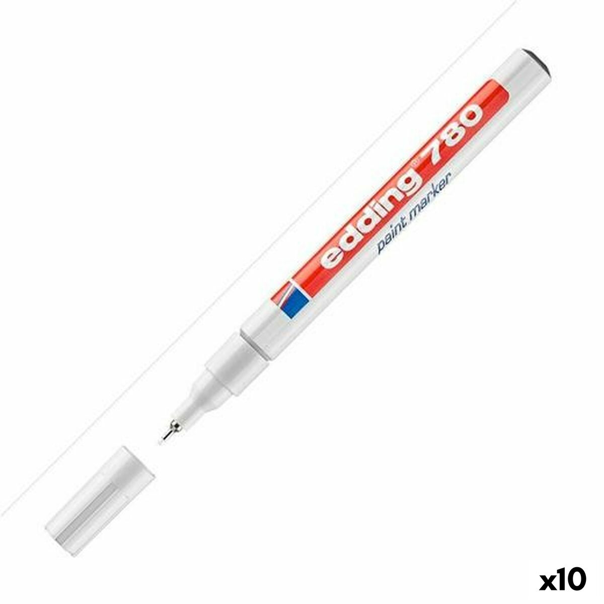 Rotulador permanente Edding 780 Branco 10 Unidades