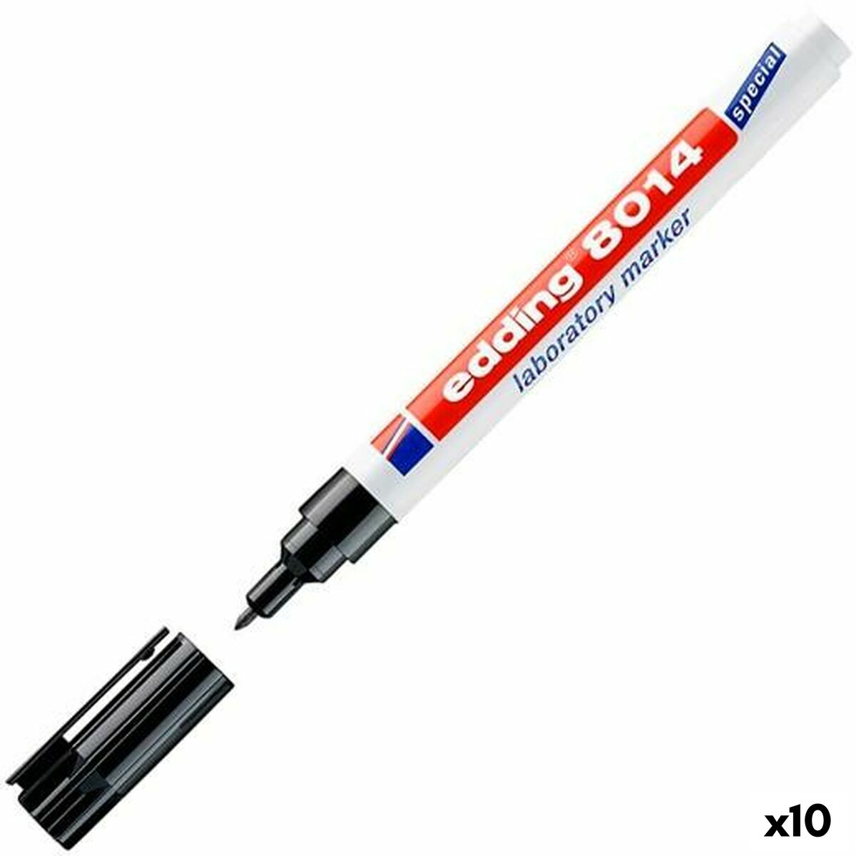 Rotulador permanente Edding 8014 Preto (10 Unidades)