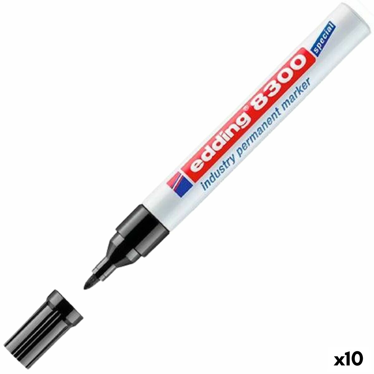 Rotulador permanente Edding 8300 Preto (10 Unidades)