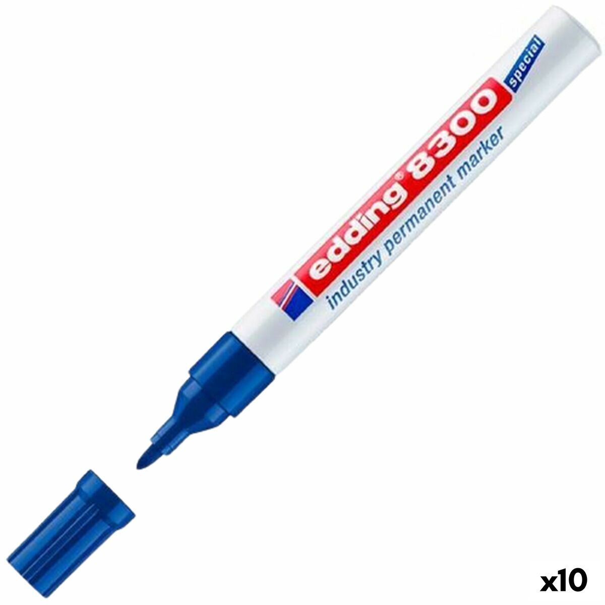 Rotulador permanente Edding 8300 Azul (10 Unidades)