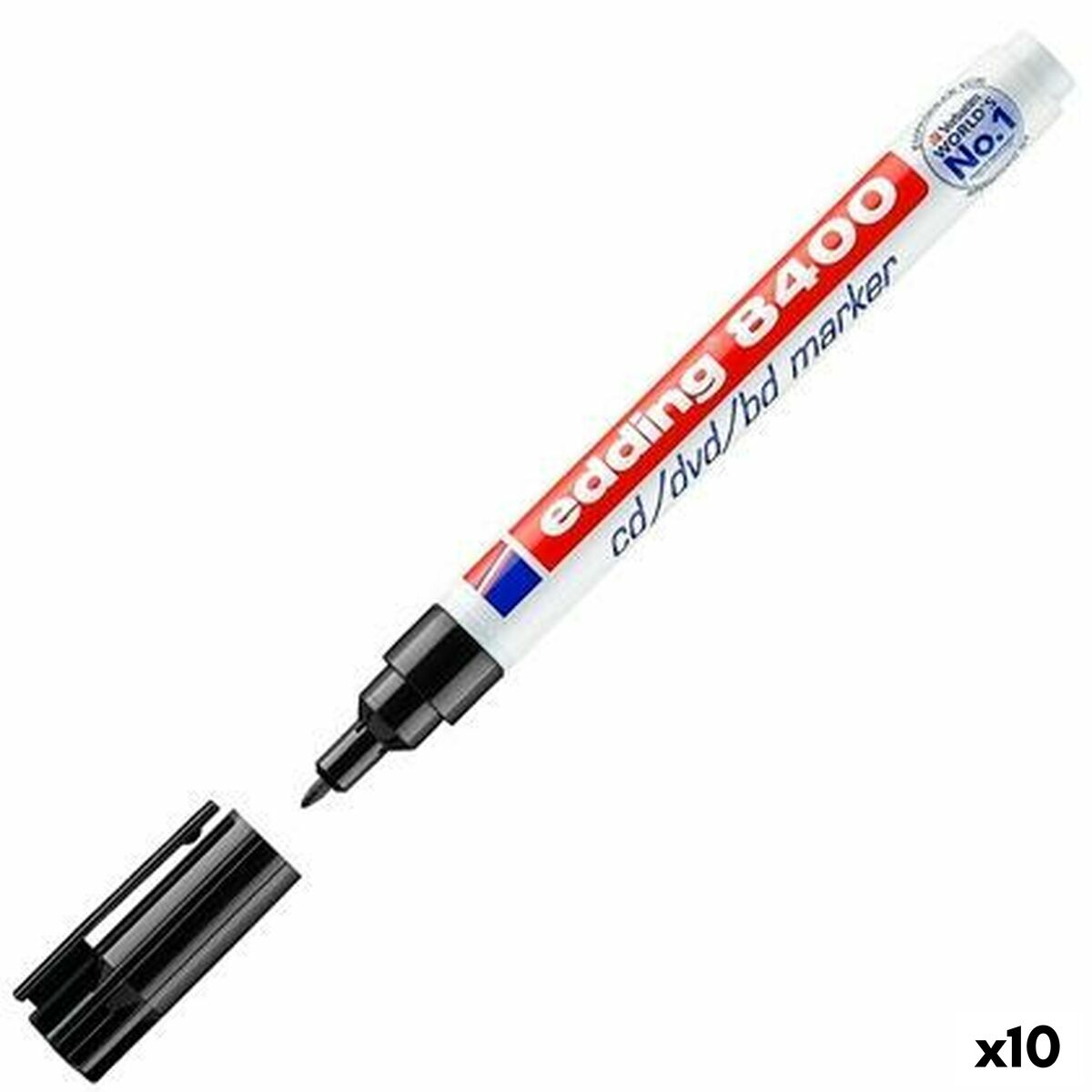 Rotulador permanente Edding 8400 Preto (10 Unidades)