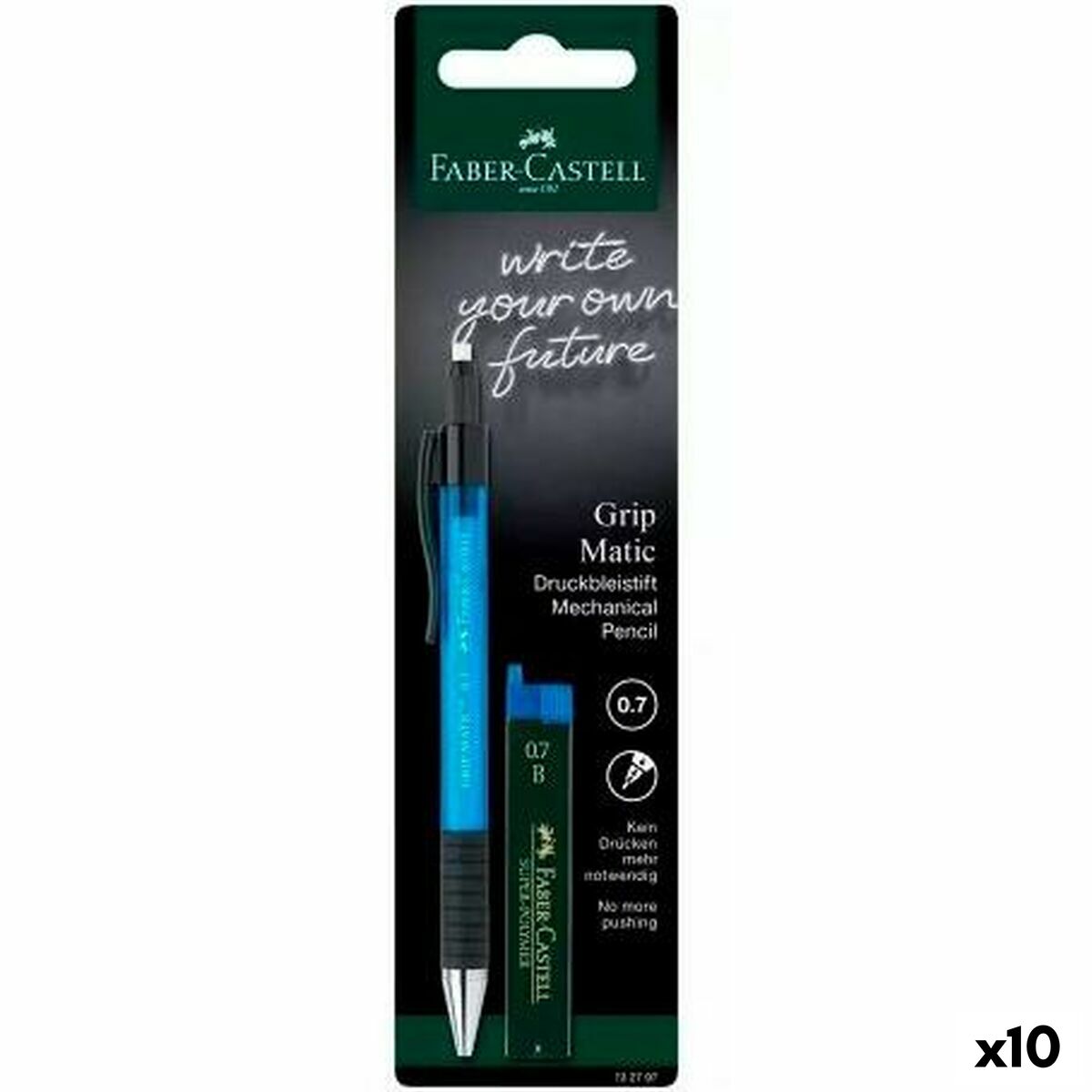 Porta-minas Faber-Castell Grip Matic Azul 0,7 mm (10 Unidades)