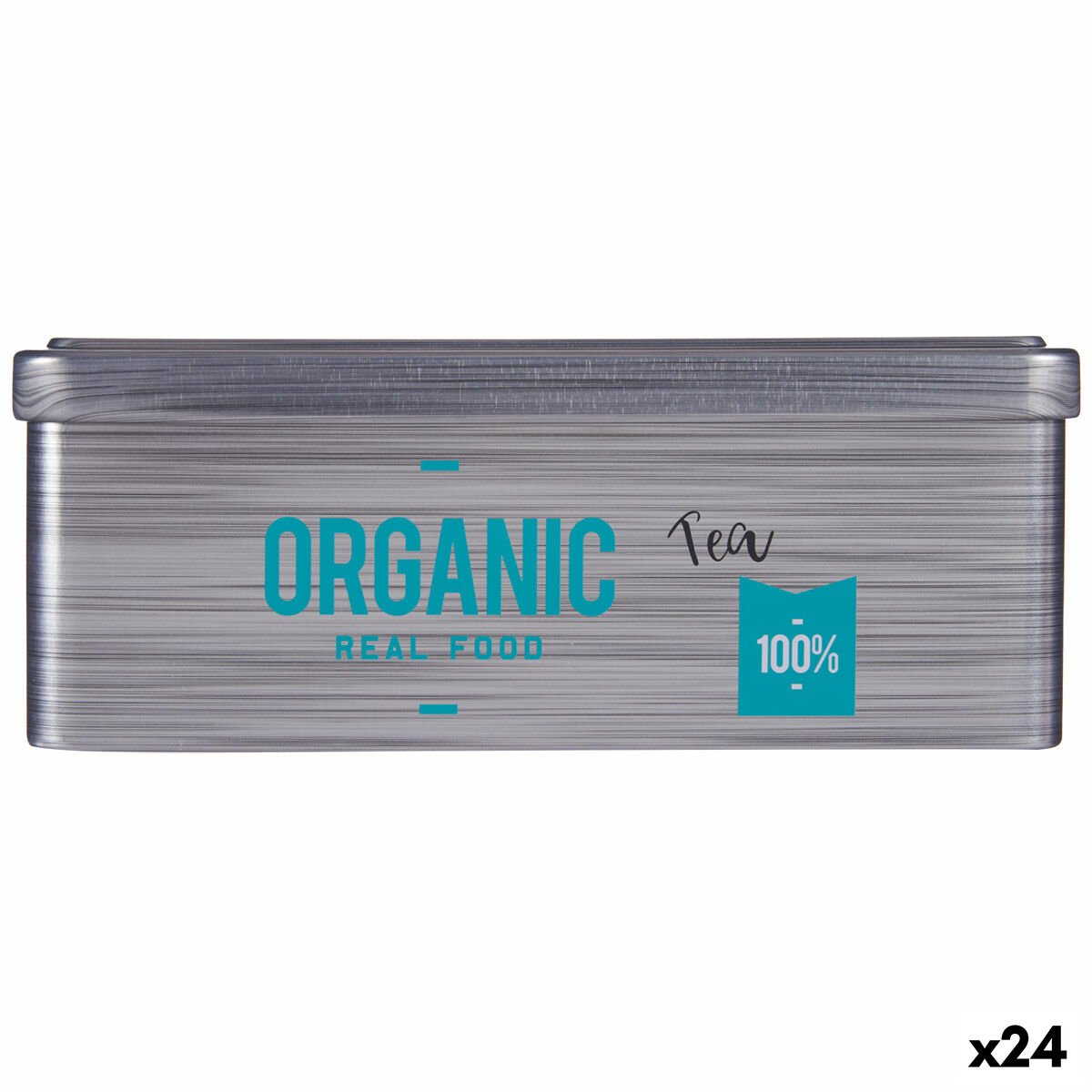 Caixa para Infusões Kinvara Organic Tea Cinzento Folha de Flandres 11 x 7,1 x 18 cm (24 Unidades)