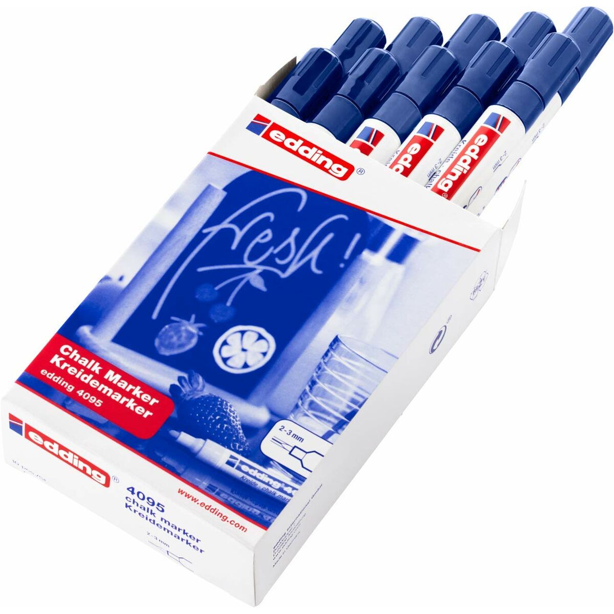 Marcadores de giz líquido Edding 4095 Azul (10 Unidades)
