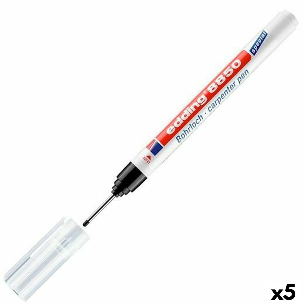 Rotulador permanente Edding 8850 Berbequim Preto (5 Unidades)