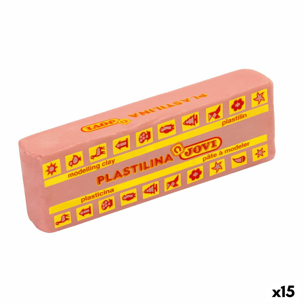 Barras de plasticina Jovi School 150 g Carne (15 Peças)