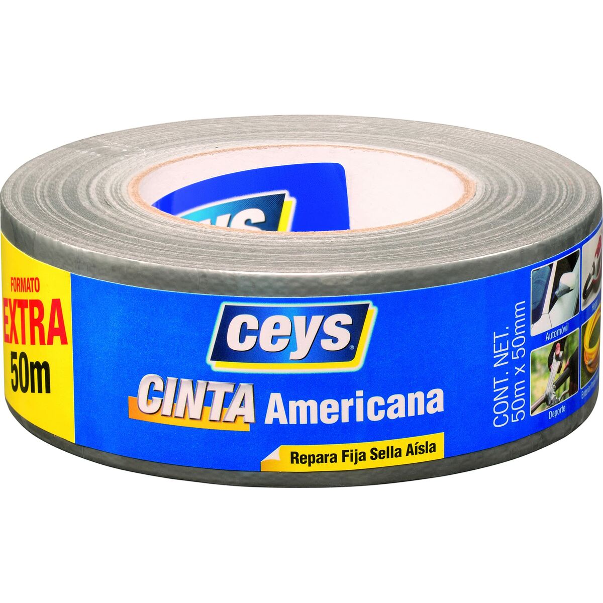Fita americana Ceys Prateado (50 m x 50 mm)