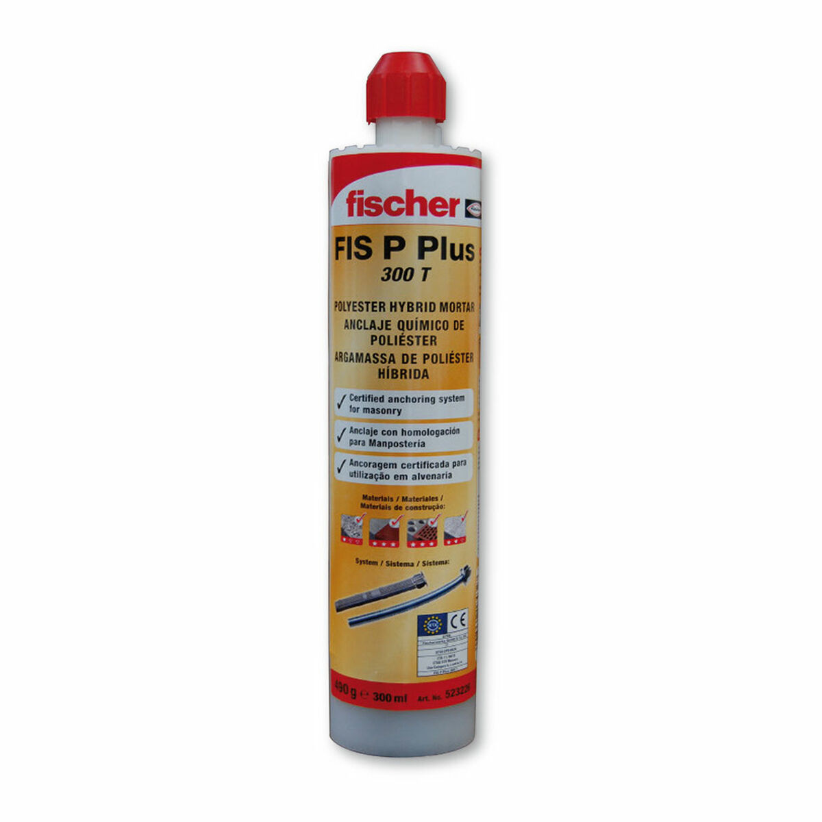 Taco químico Fischer 300 ml Fixação na parede