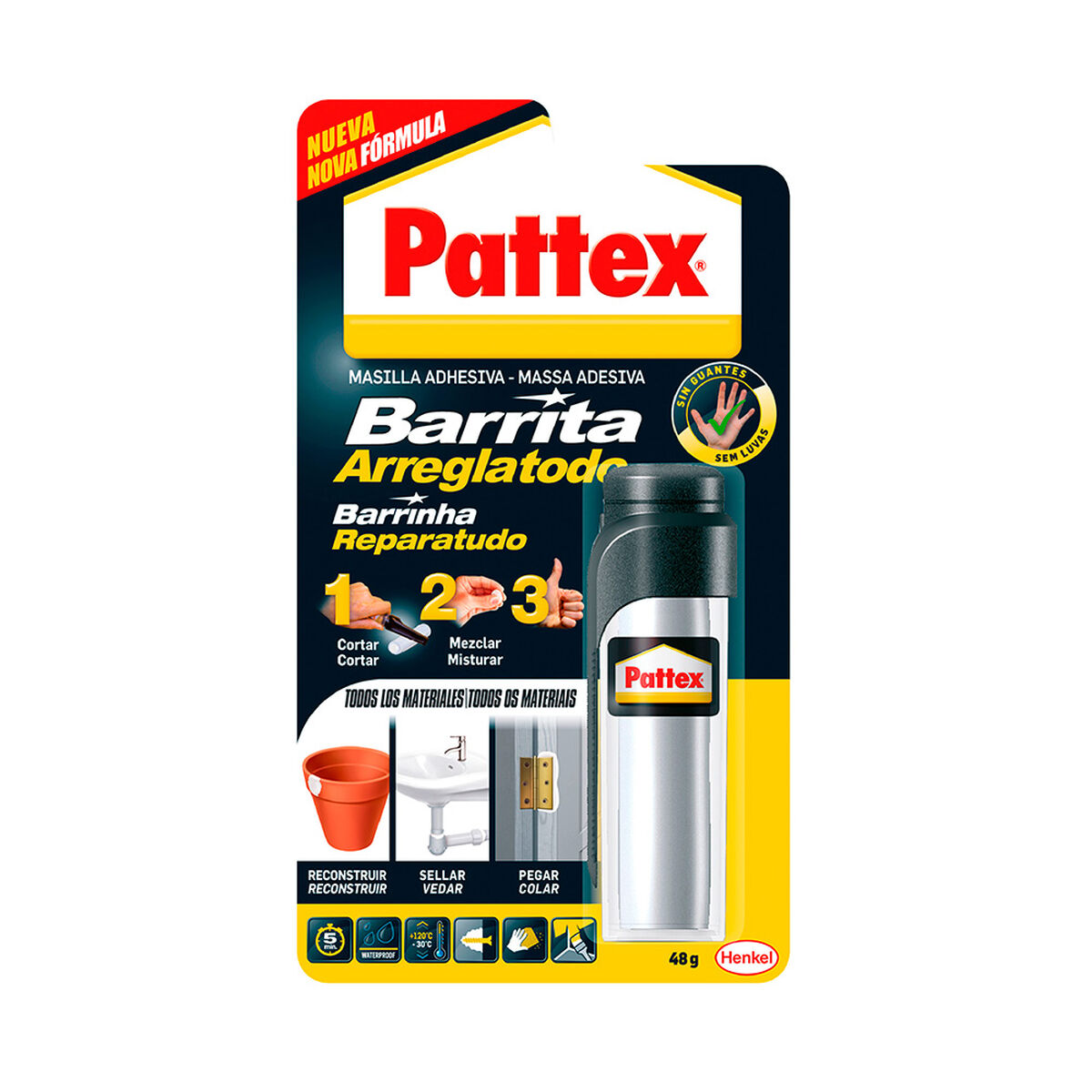 Massa epóxi Pattex 14010225 Branco Kit de Reparação (1 Unidade)