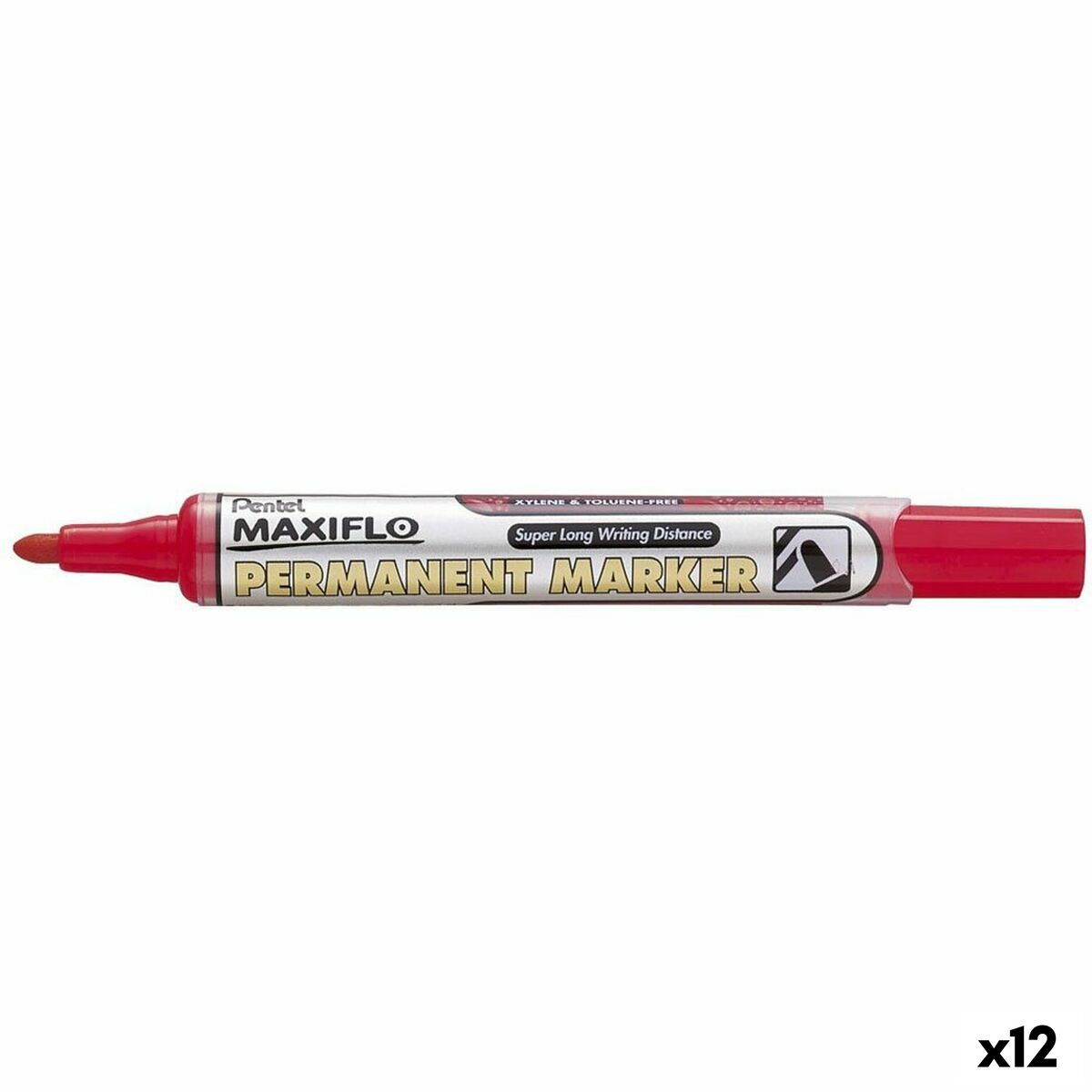 Rotulador permanente Pentel NLF50 Vermelho 12 Peças (12 Unidades)