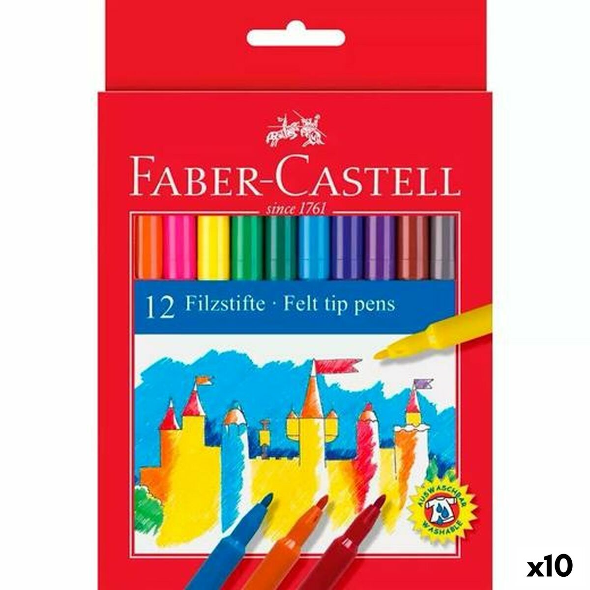Conjunto de Canetas de Feltro Faber-Castell Multicolor (10 Unidades)