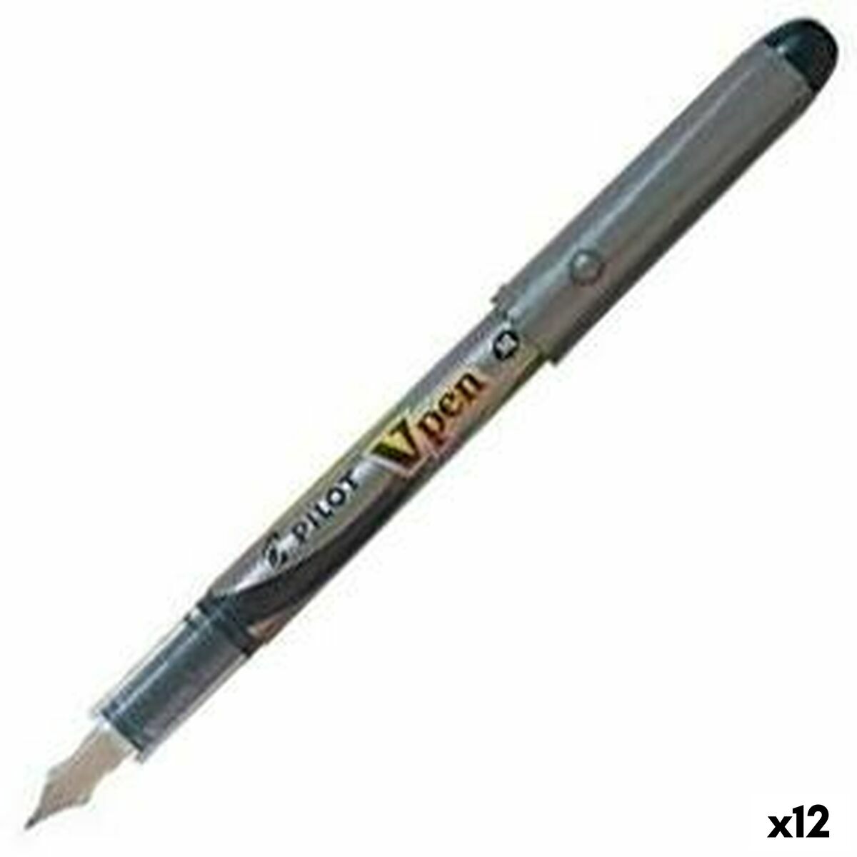 Esferográfica de tinta líquida Pilot V Pen Descartável Pena de Caligrafia Preto Aço 0,4 mm (12 Unidades)