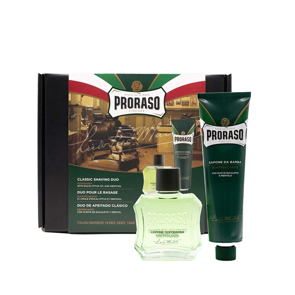 Conjunto para Barbear Proraso Afeitado Clásico Rinfrescante Lote Refrescante 2 Peças