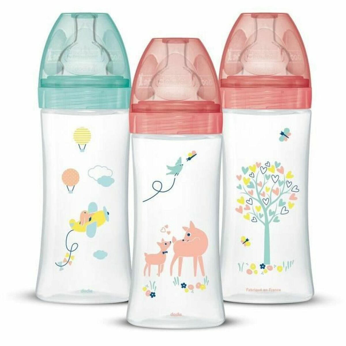 Conjunto de biberões Dodie 3 uds (330 ml)