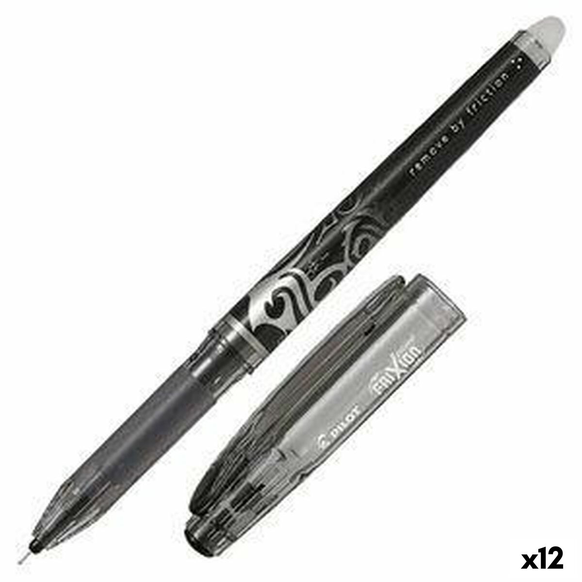Esferográfica de tinta líquida Pilot Frixion Point Tinta apagável Preto (12 Unidades)