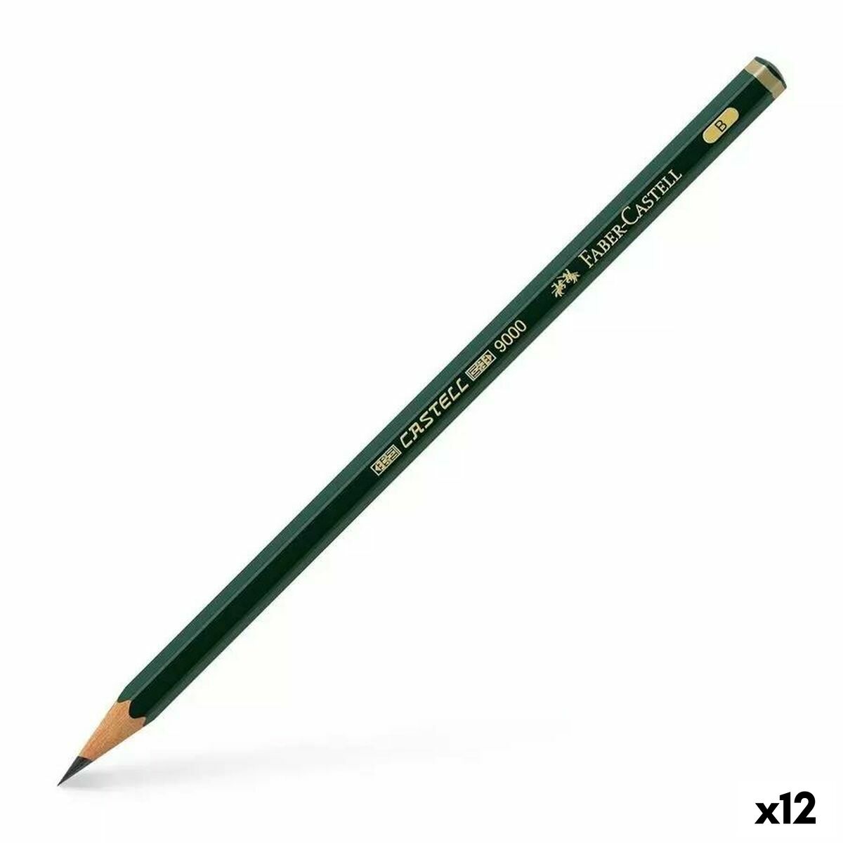 Lápis Faber-Castell 9000 Ecológico Sextavado B (12 Unidades)