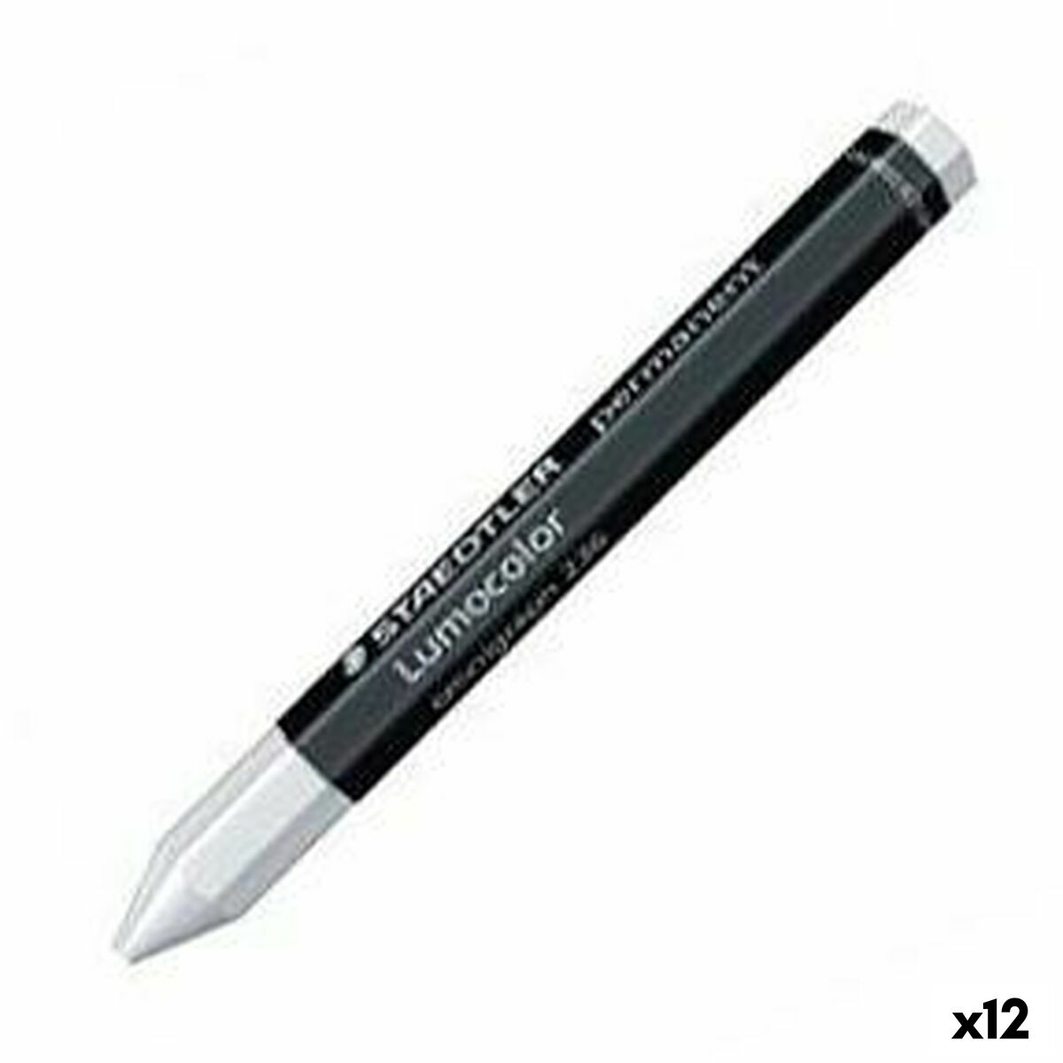 Ceras de cores Staedtler Lumocolor Permanente Branco (12 Unidades)
