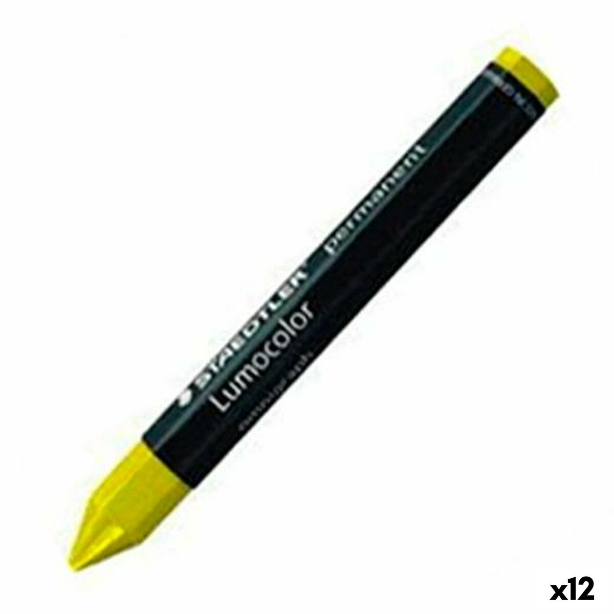Ceras de cores Staedtler Lumocolor Permanente Amarelo (12 Unidades)