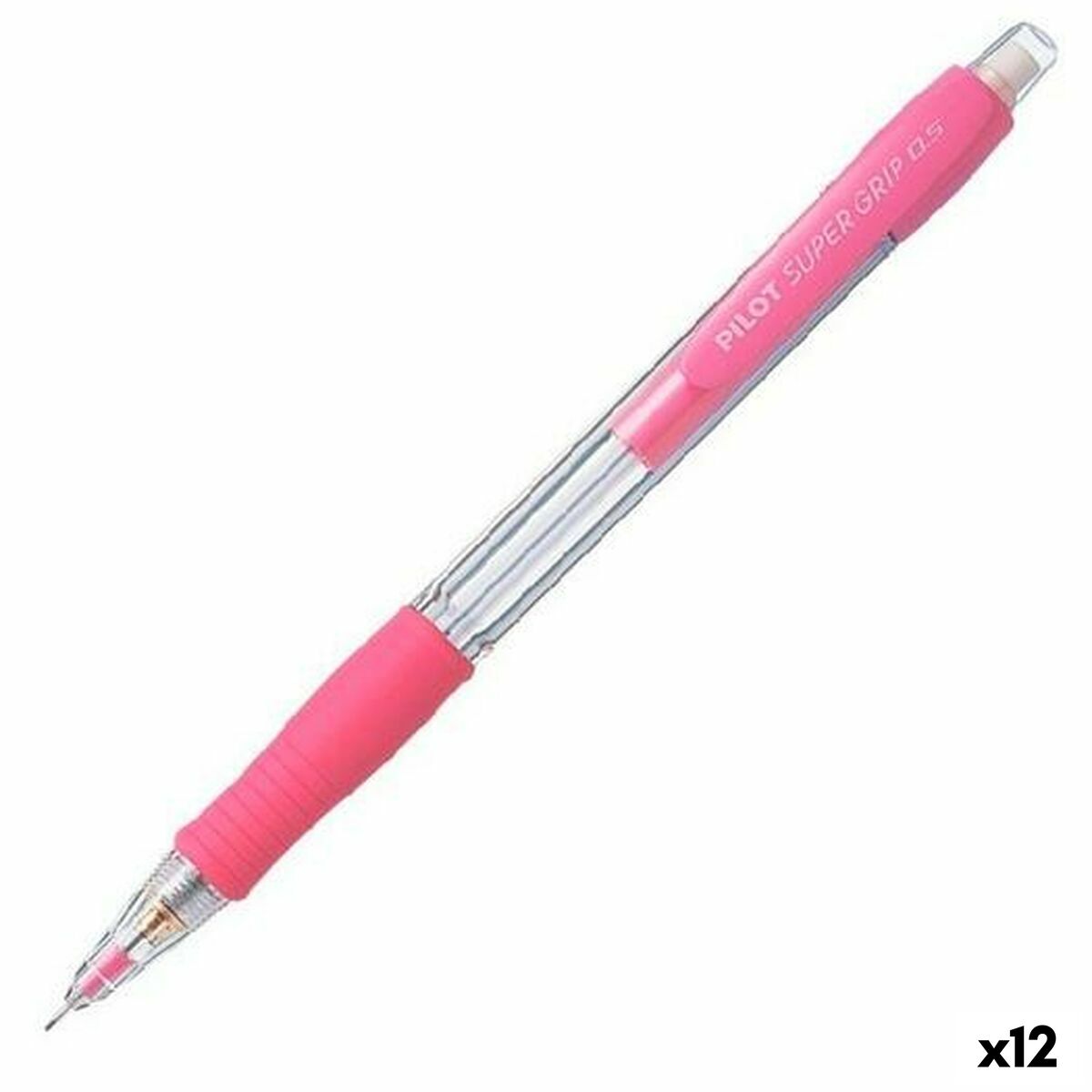 Porta-minas Pilot Super Grip Cor de Rosa 0,5 mm (12 Unidades)