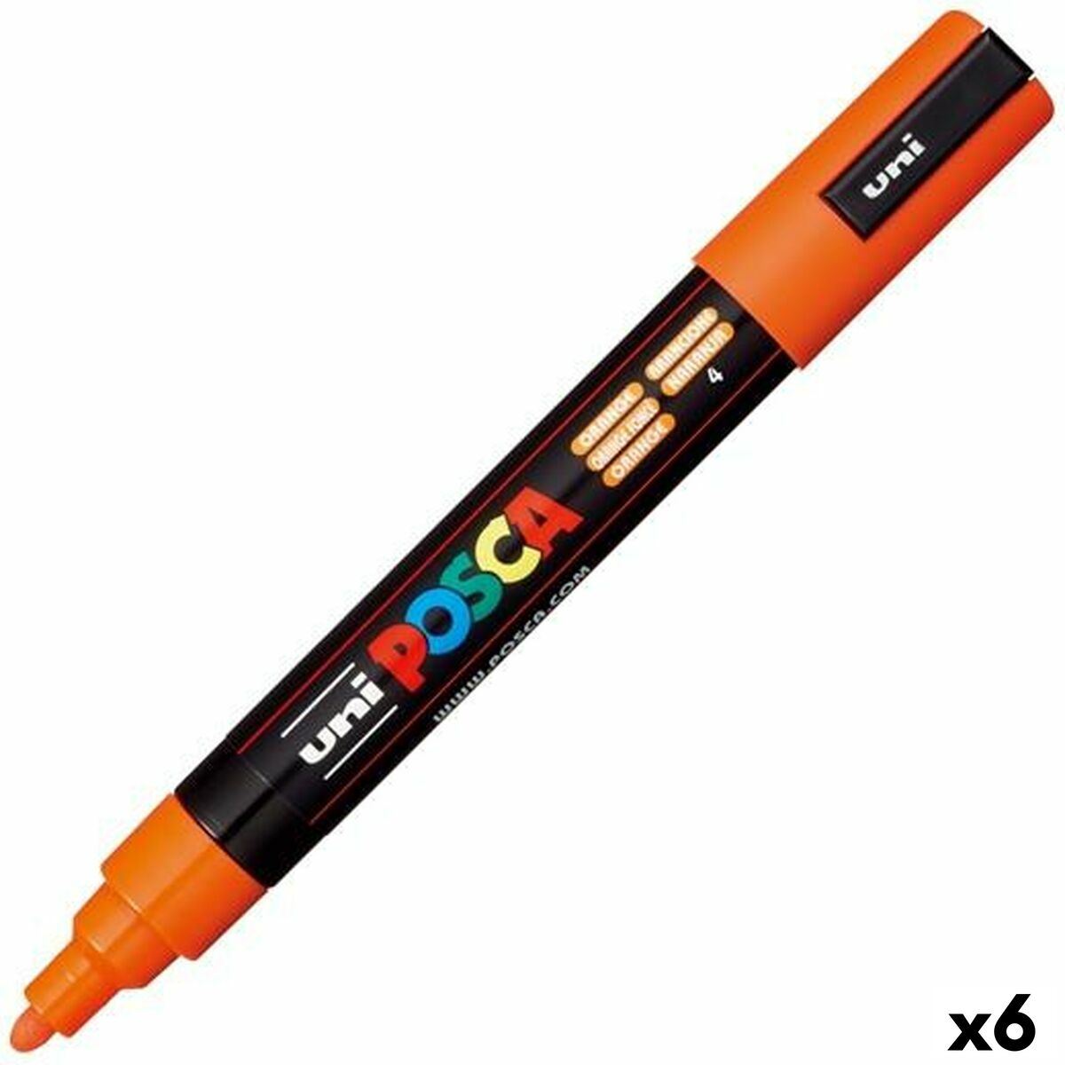 Rotuladores POSCA PC-5M Laranja (6 Unidades)
