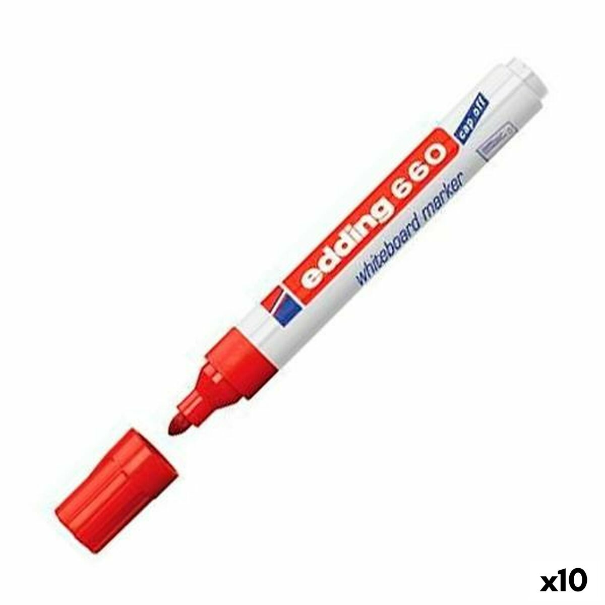 Marcador para Quadro Edding 661 Ardósia branca Vermelho (10 Unidades)