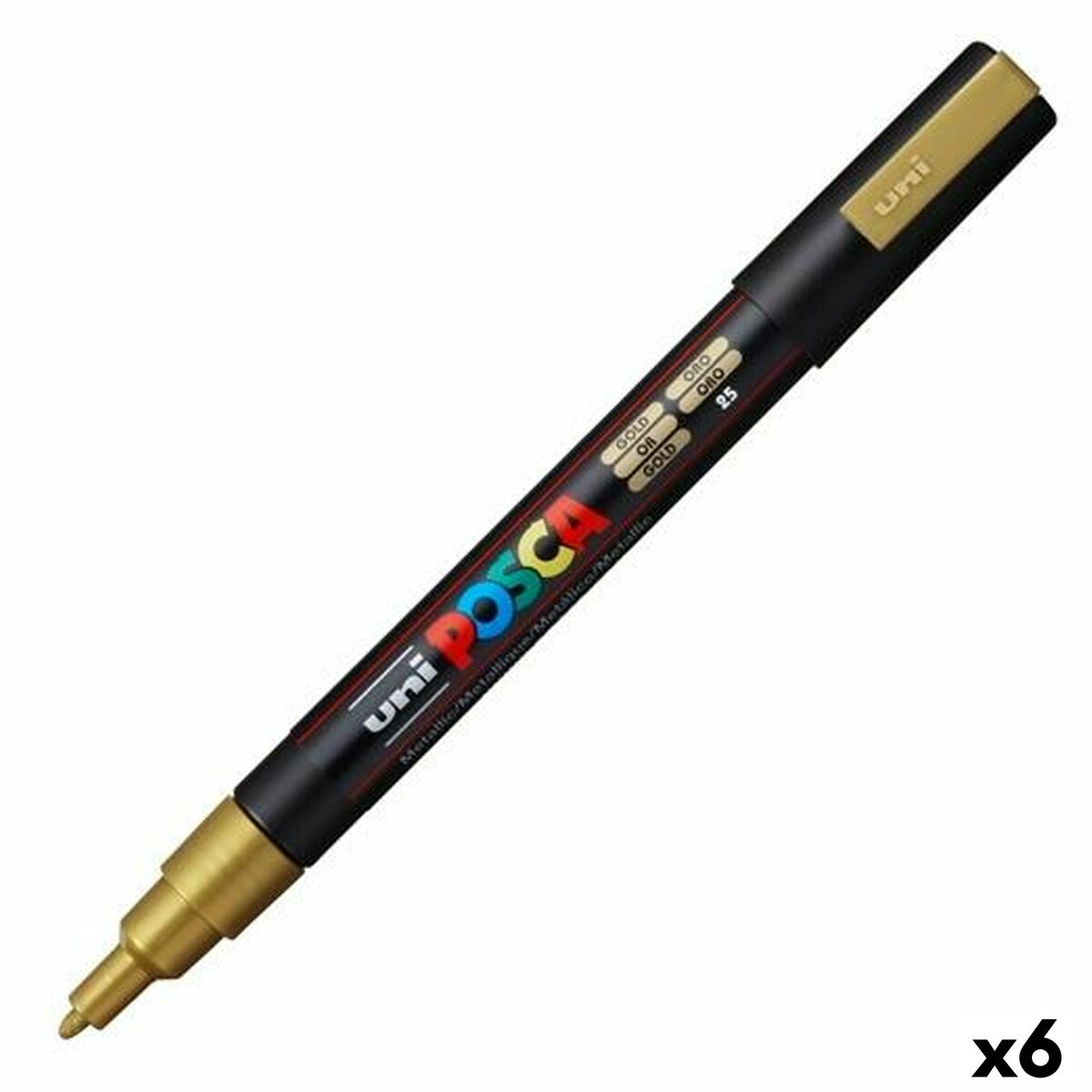 Marcador POSCA PC-3M Dourado (6 Unidades)