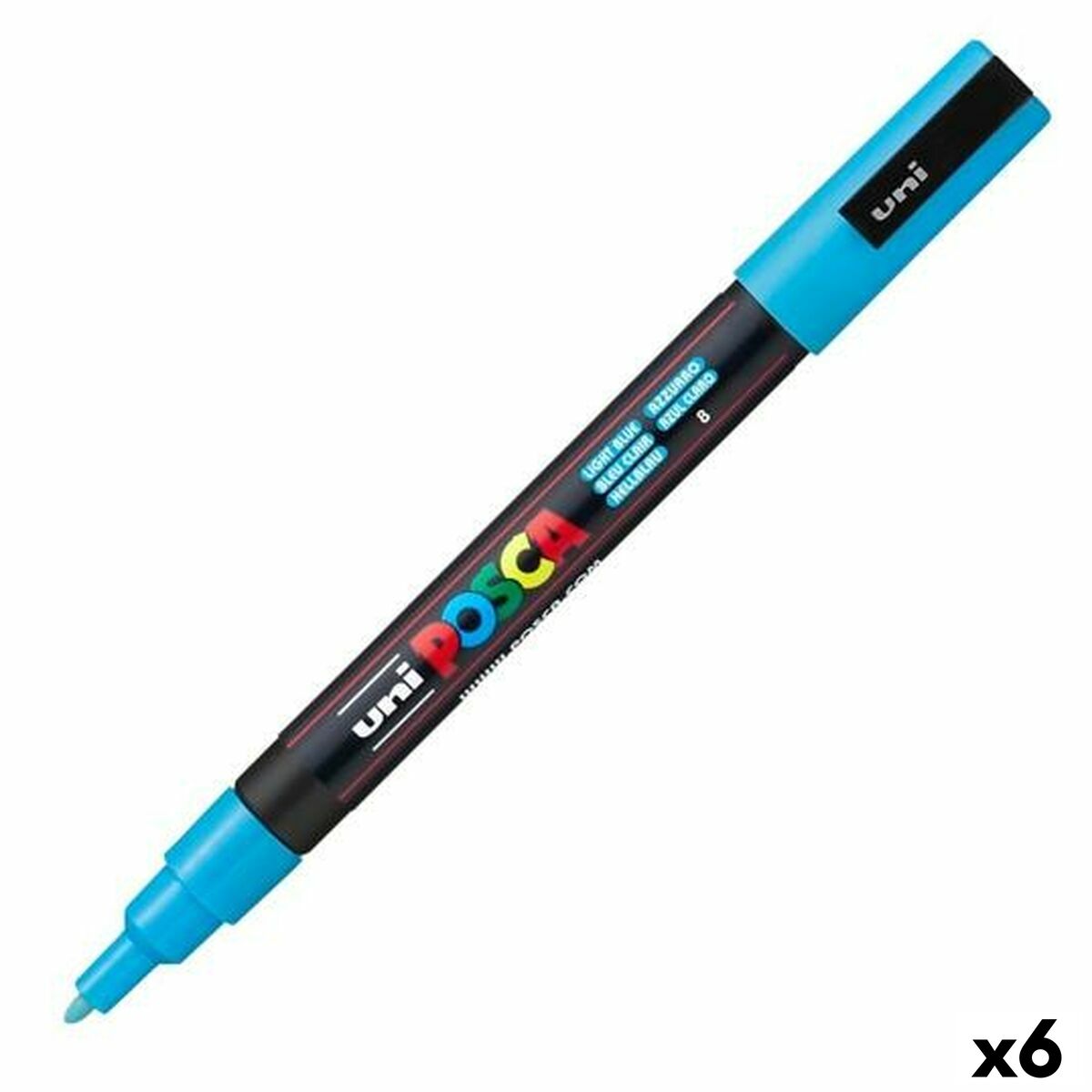 Marcador POSCA PC-3M Azul Azul Claro (6 Unidades)