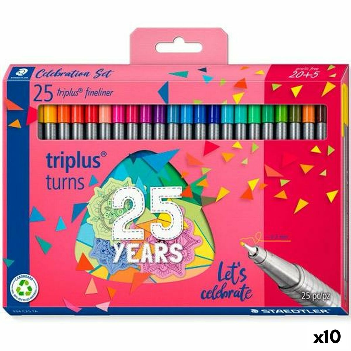 Conjunto de Canetas de Feltro Staedtler Triplus Fineliner 334 (10 Unidades)