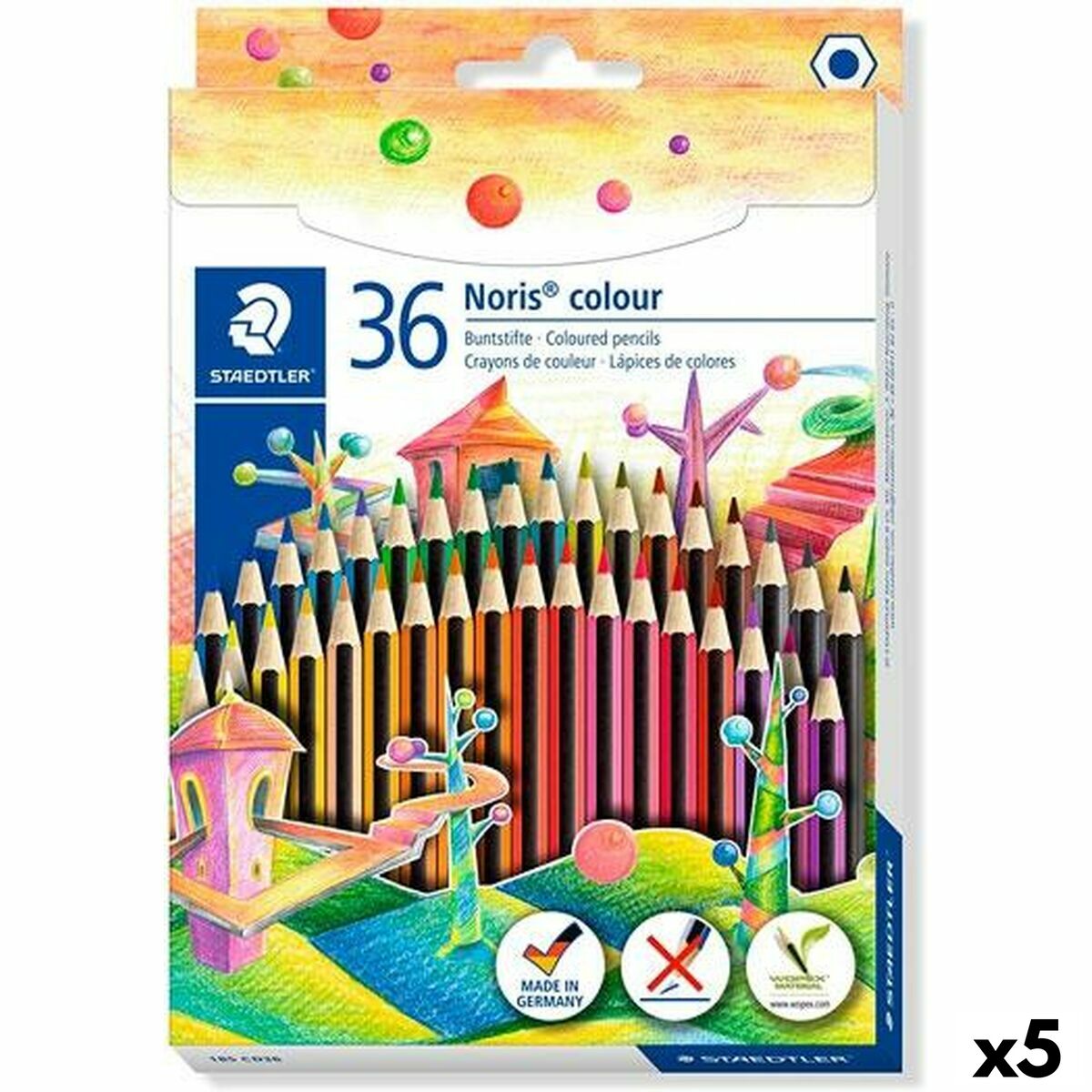 Lápis de cores Staedtler Noris Colour Wopex Conjunto Multicolor (5 Unidades)