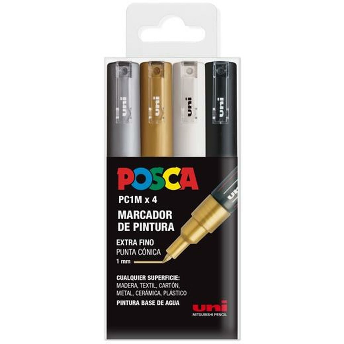 Conjunto de Marcadores POSCA PC-1M BWSG Multicolor