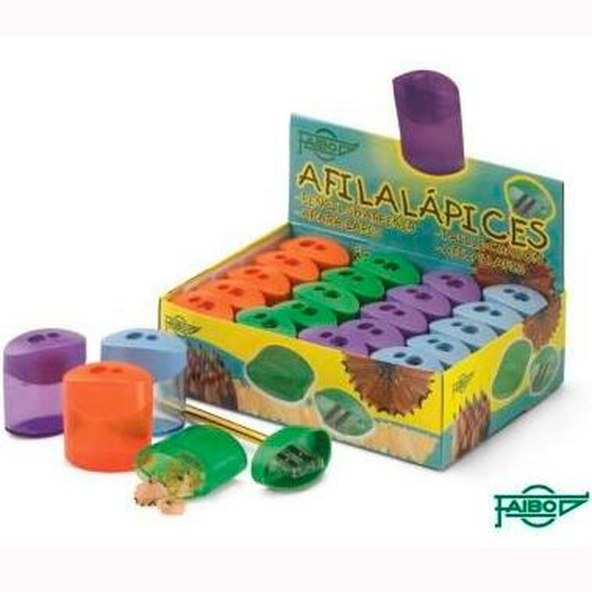 Afia-lápis Faibo Com depósito Multicolor Duplo Plástico 20 Peças