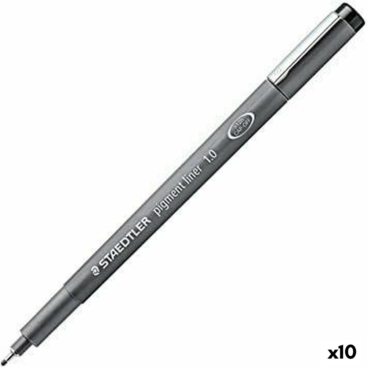 Rotuladores Staedtler Pigment Line Preto (10 Unidades)