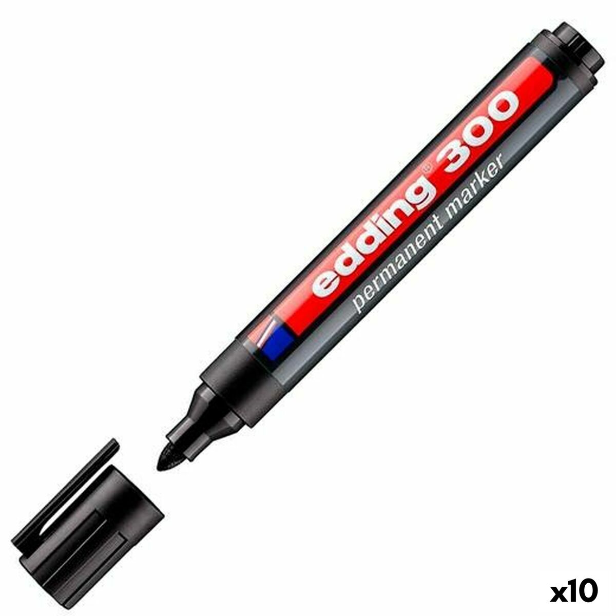 Rotulador permanente Edding 300 Preto (10 Unidades)