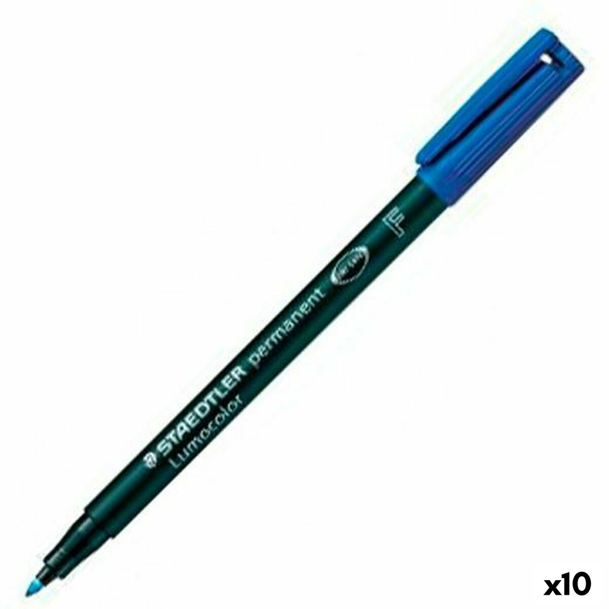 Rotulador permanente Staedtler Lumocolor 318-3 F Azul (10 Unidades)