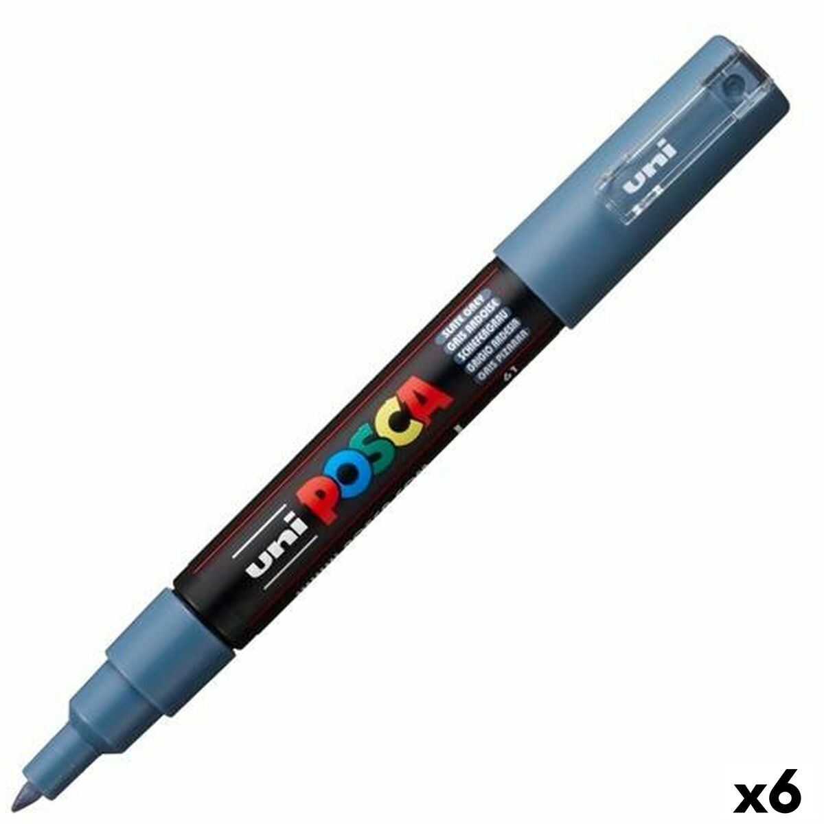 Marcador POSCA PC-1M Cinzento escuro (6 Unidades)