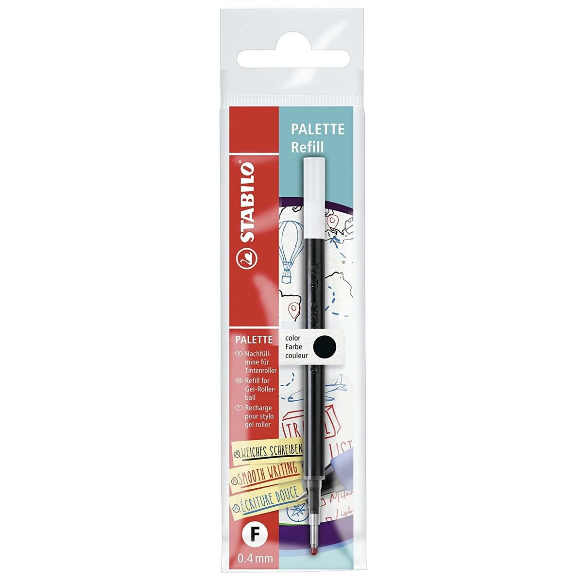 Caneta sobresselente Stabilo Palette Fine Preto 0,4 mm (10 Unidades)
