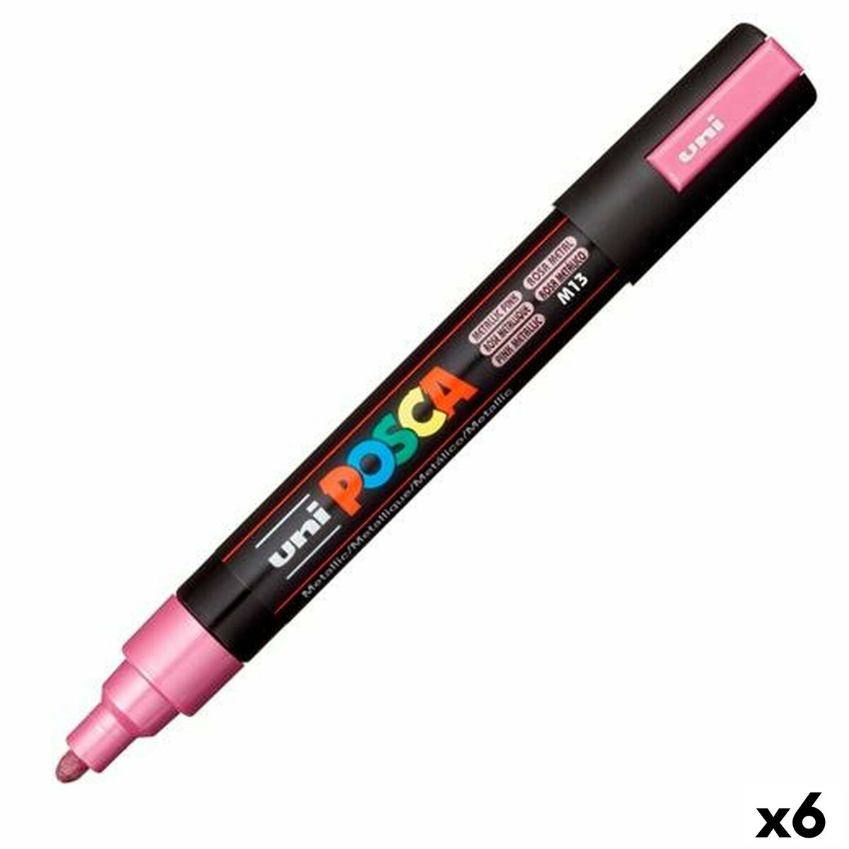 Rotulador POSCA PC-5M Cor de Rosa (6 Unidades)