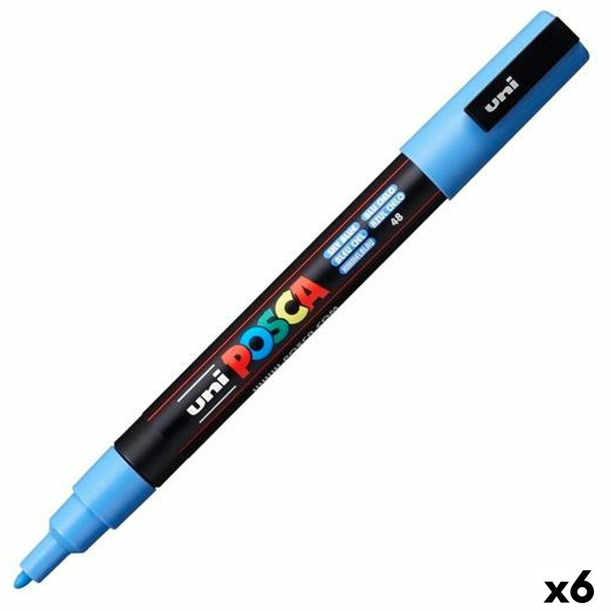 Rotulador POSCA PC-3M Azul celeste (6 Unidades)
