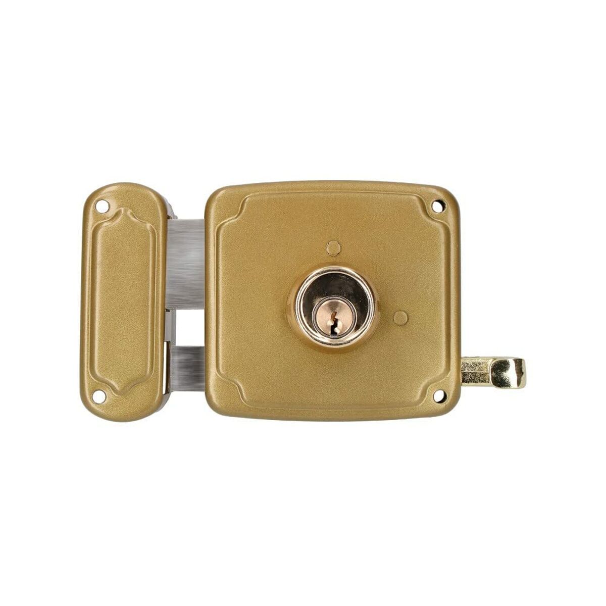 Fechadura de sobreposição EDM 85266 Dourado Aço 100 x 94 mm Sobrepor