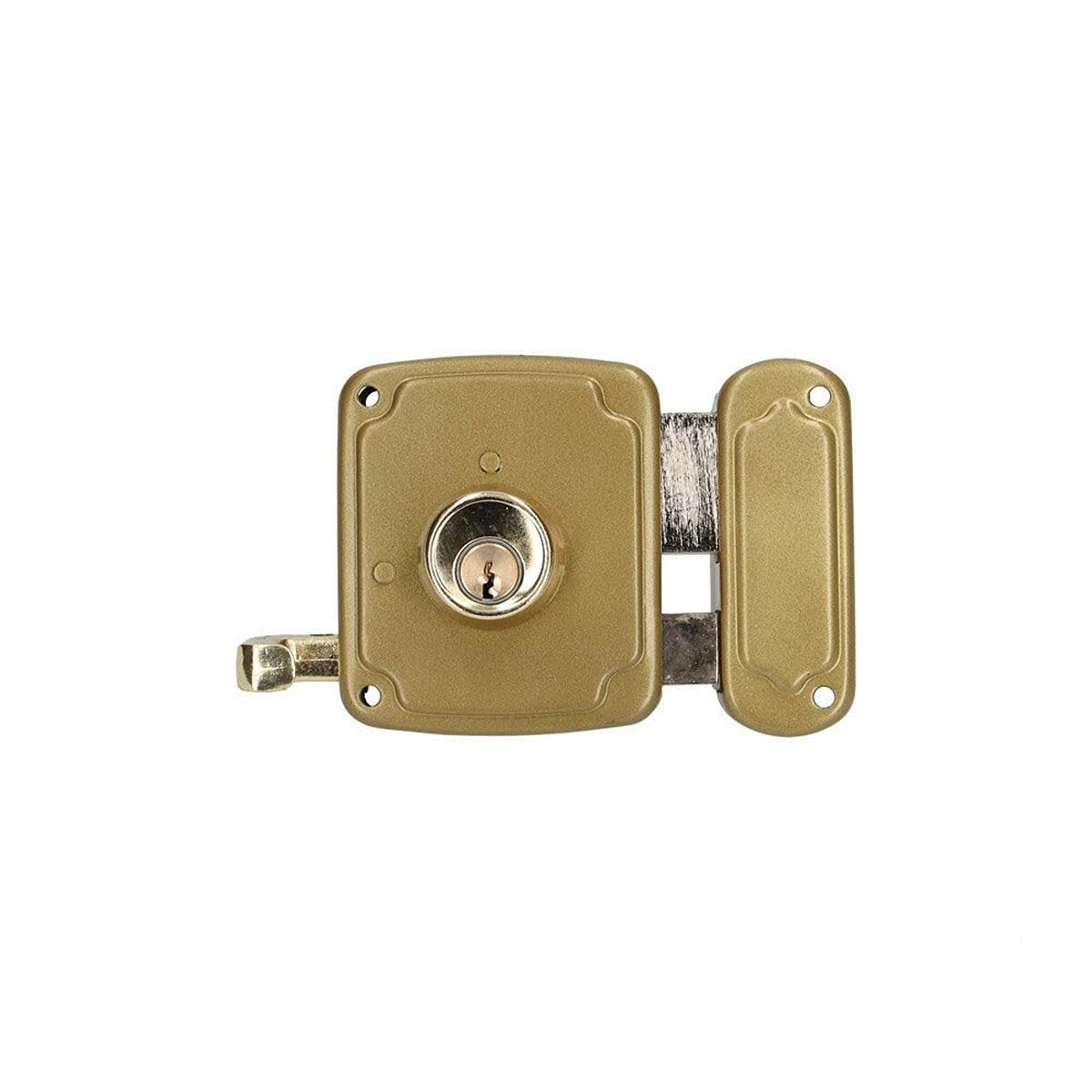 Fechadura de sobreposição EDM 85261 Dourado Aço 80 x 94 mm Sobrepor